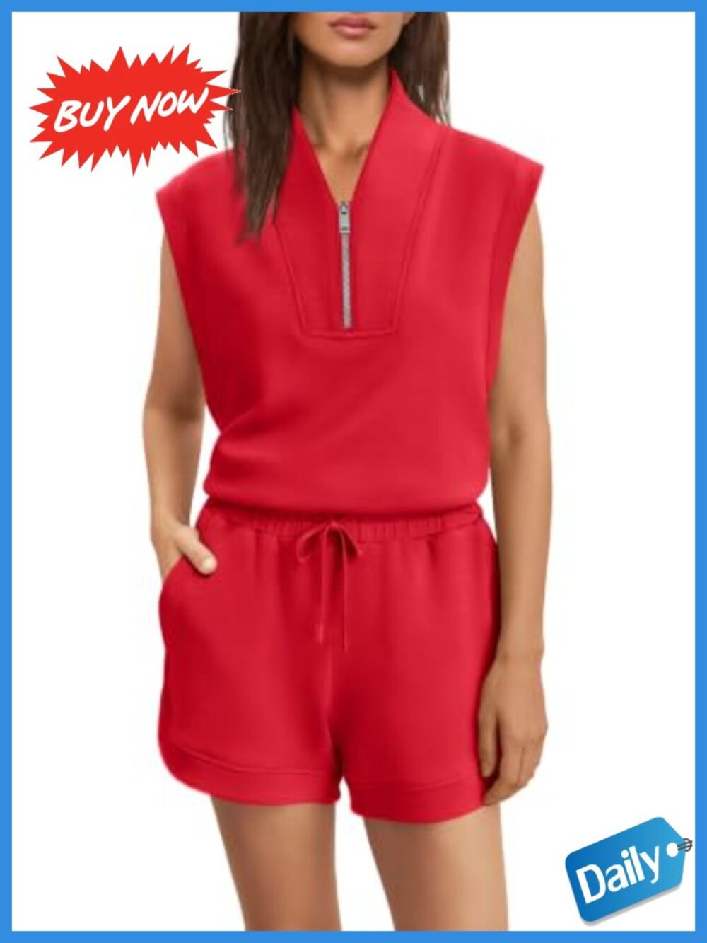 Women's 2 Piece Summer Short Set Half Zip V Neck Lounge Travel Outfit